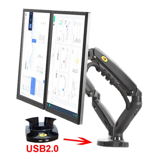 17"-27" Dual Monitor Holder Arm Monitor Mount (2-9 kg each Arm)